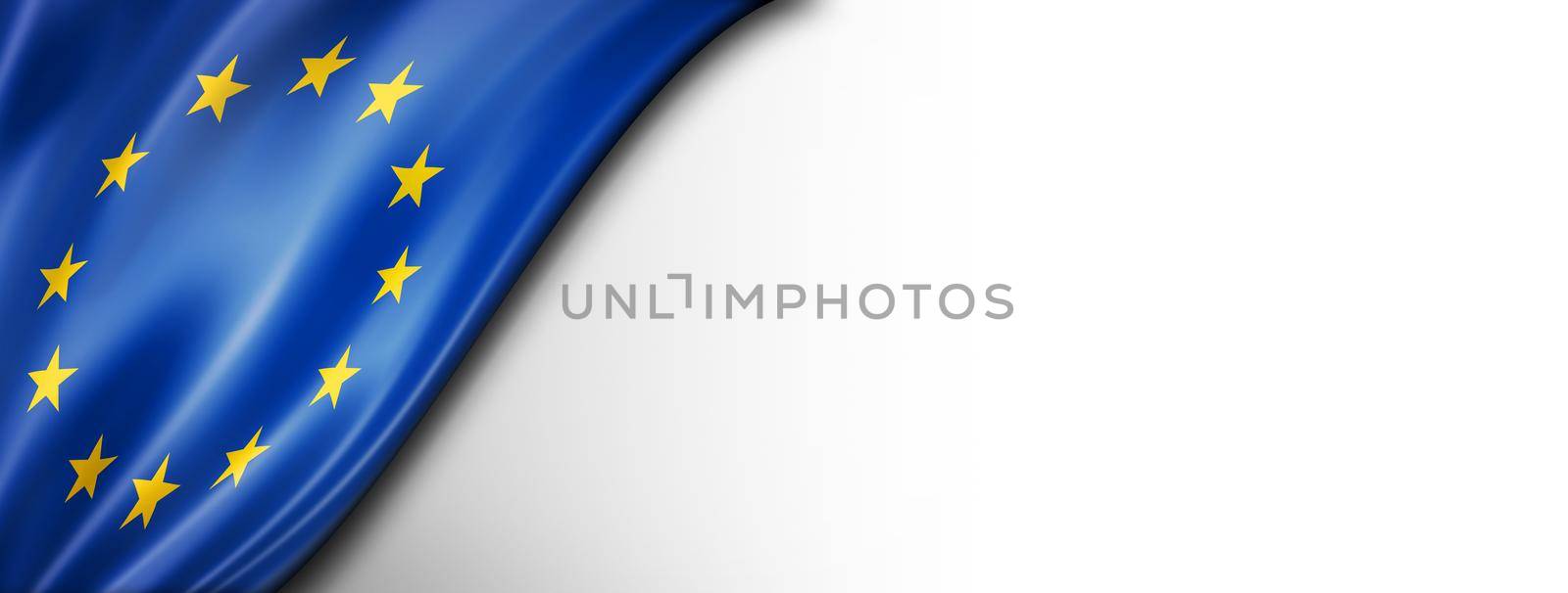 European union flag isolated on white banner by daboost