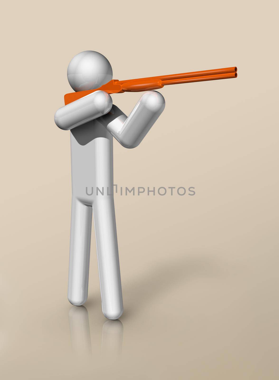three dimensional shooting symbol, olympic sports. Illustration