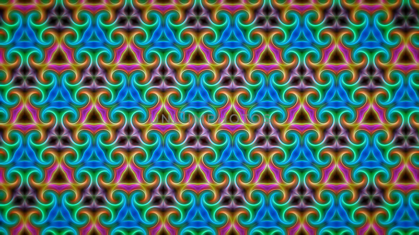 Abstract neon background with symmetrical pattern.