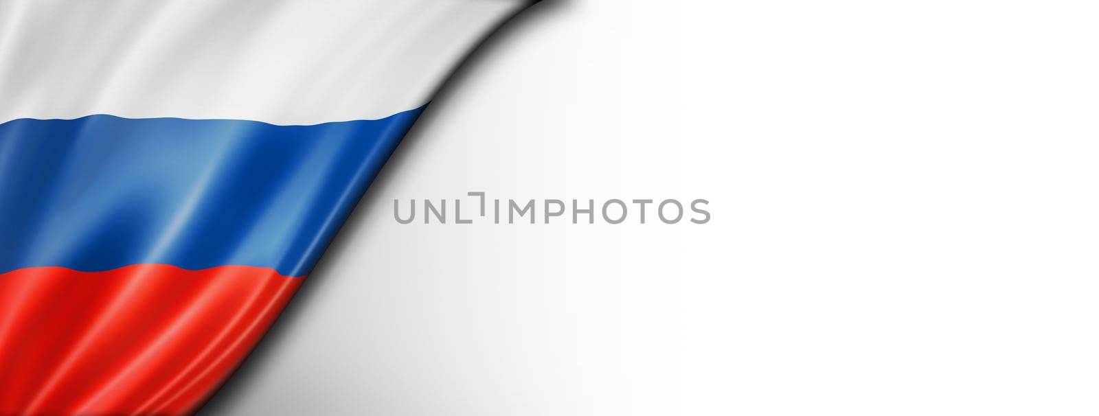 Russian flag isolated on white banner by daboost
