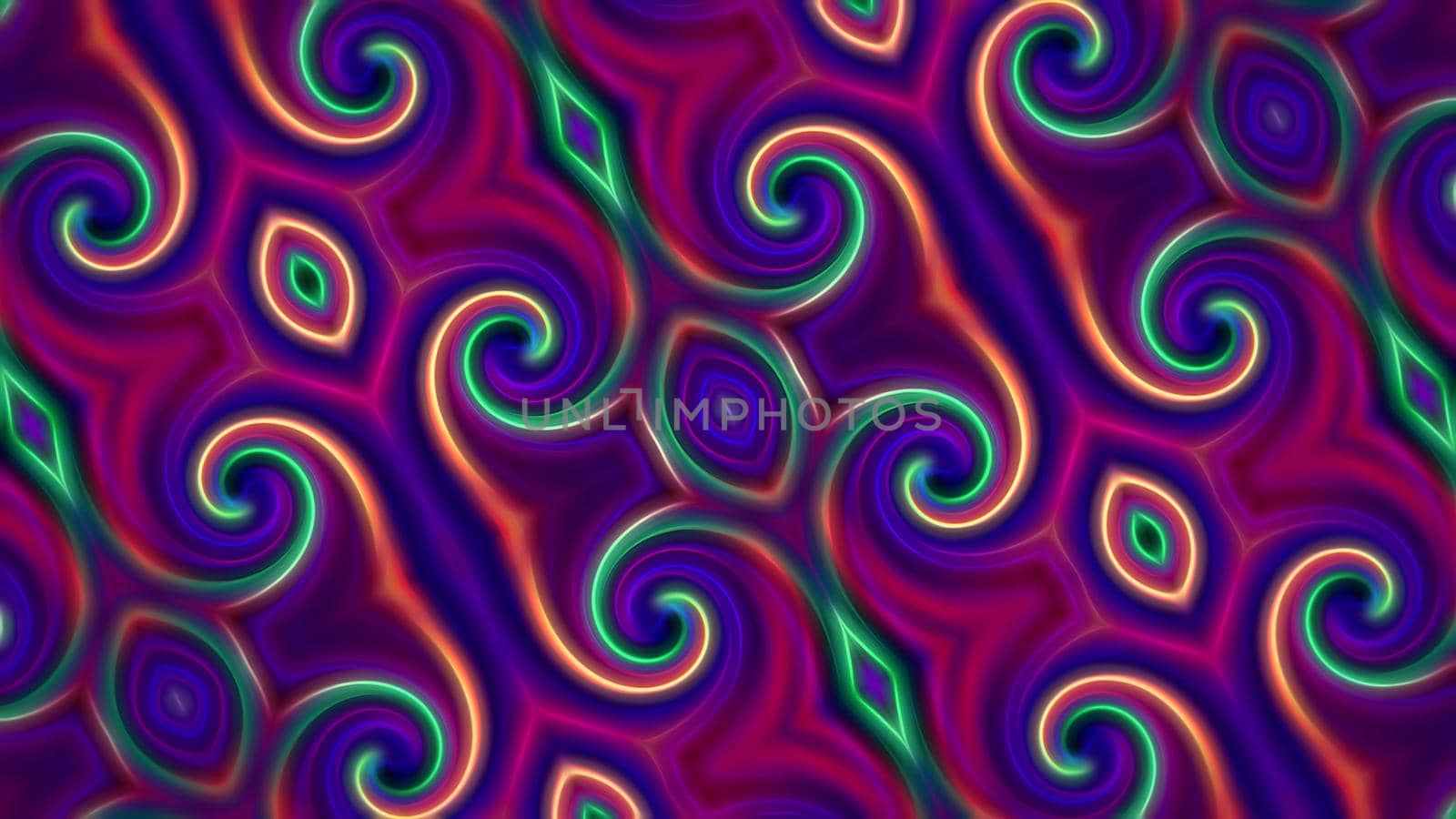 Abstract neon background with symmetrical pattern.