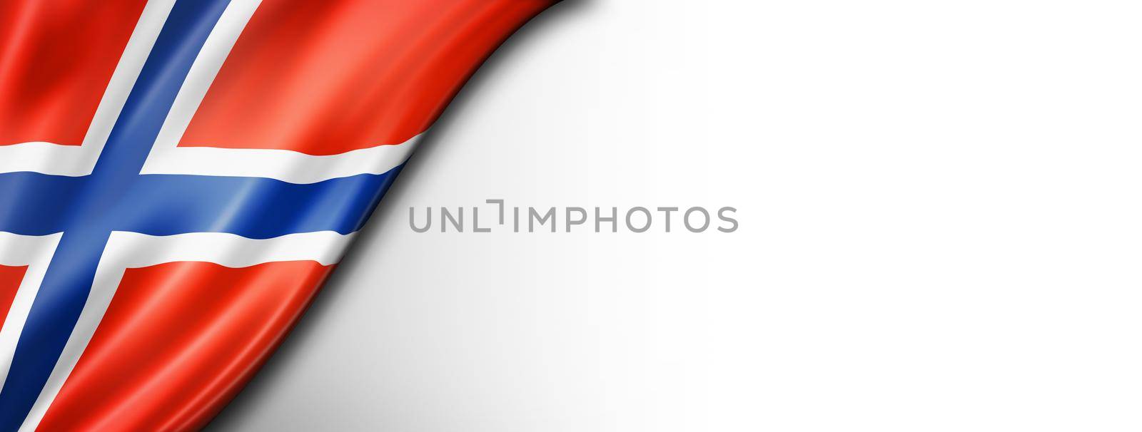 Norwegian flag isolated on white banner by daboost