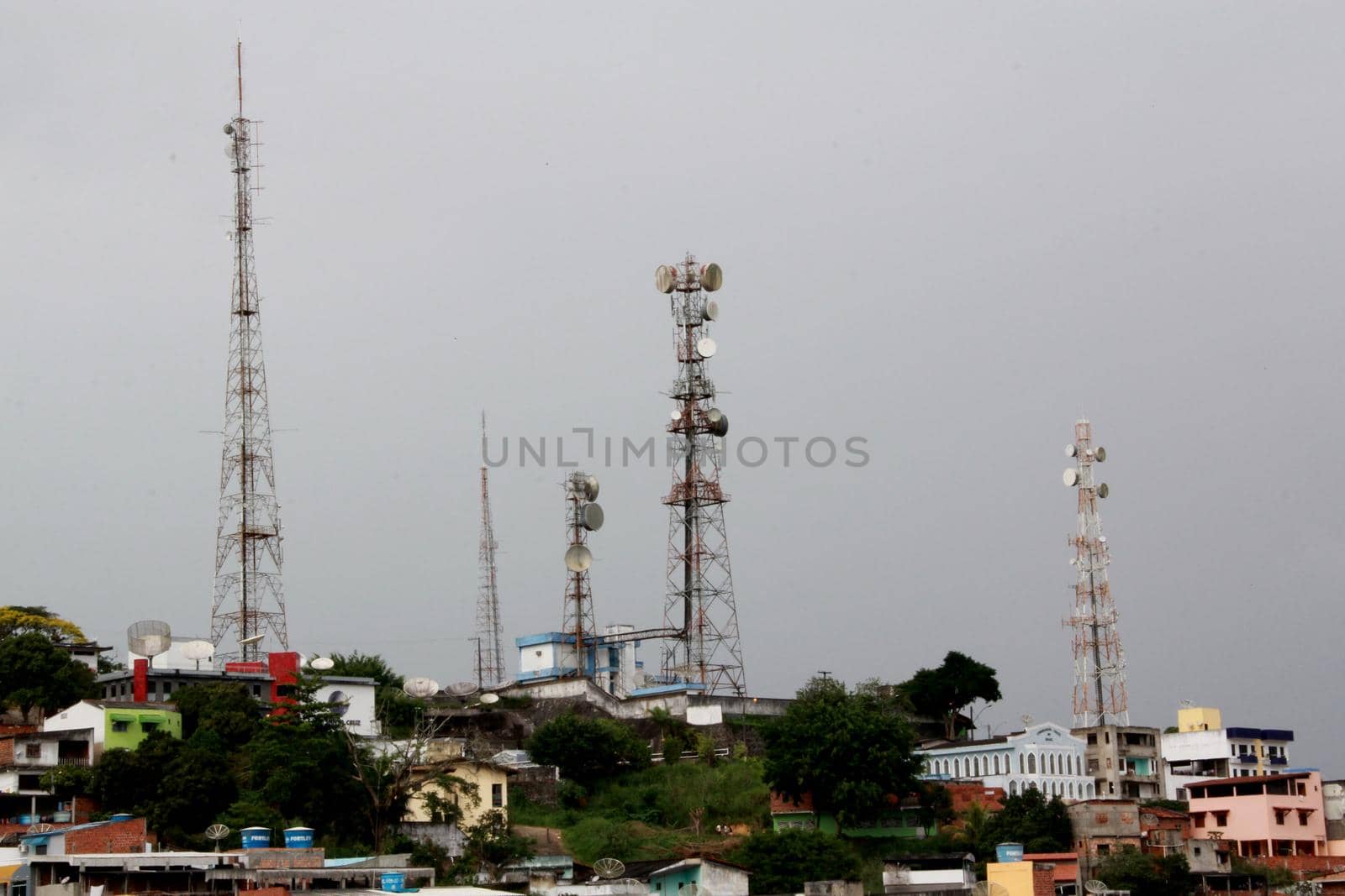 itabuna, bahia / brazil - July 15, 2012: Cell phone tower is seen in Itabuna City Center