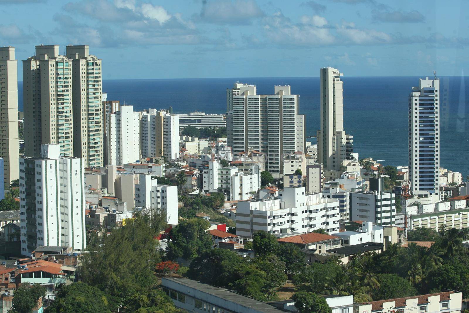 salvador, bahia / brazil  - january 26, 2017: Aerial view of residential real estate between the neighborhoods of Brotas and Federacao in the city of Salvador.