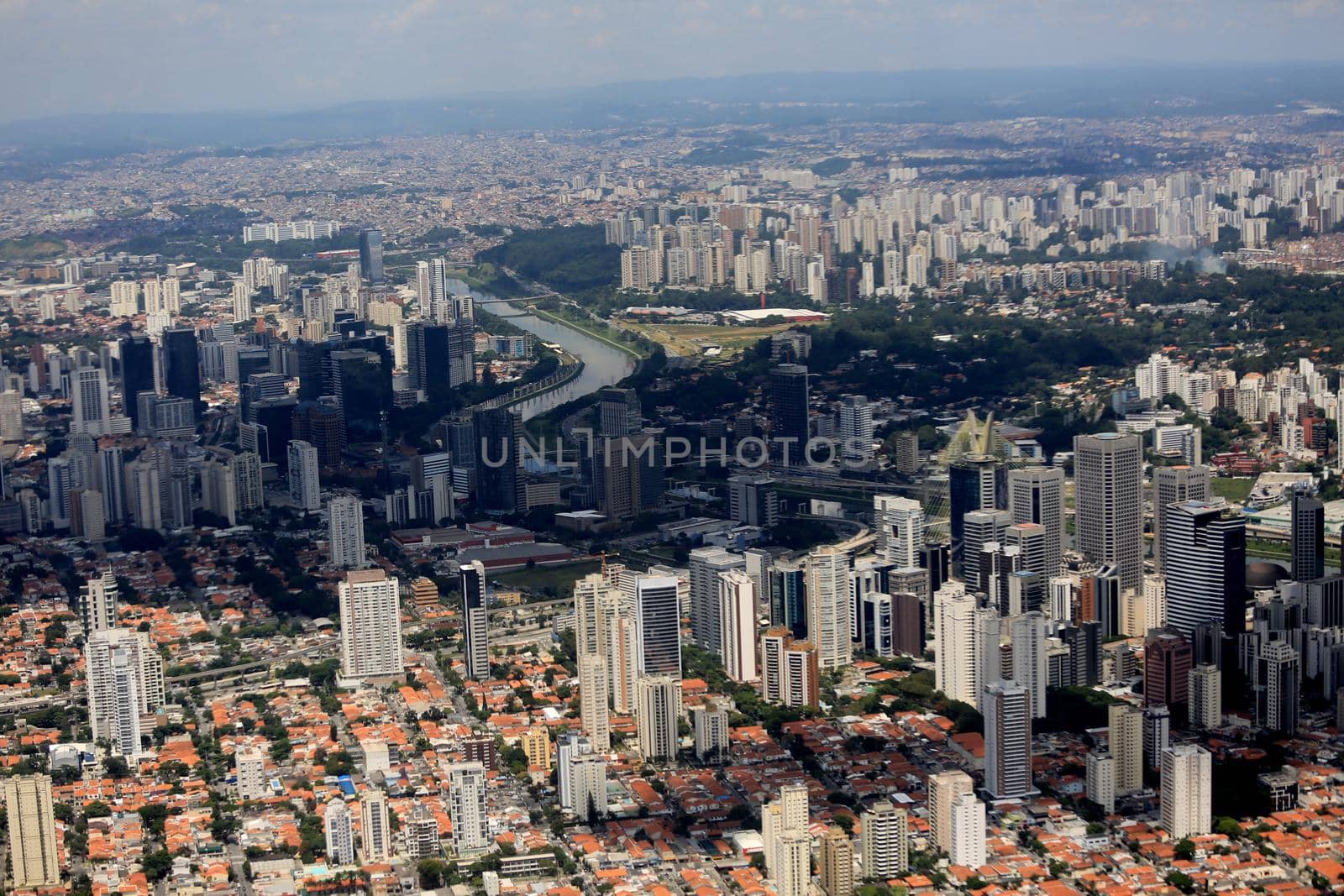 sao paulo, sao paulo / brazil - february 11, 2017: Aerial view of the city of Sao Paulo.