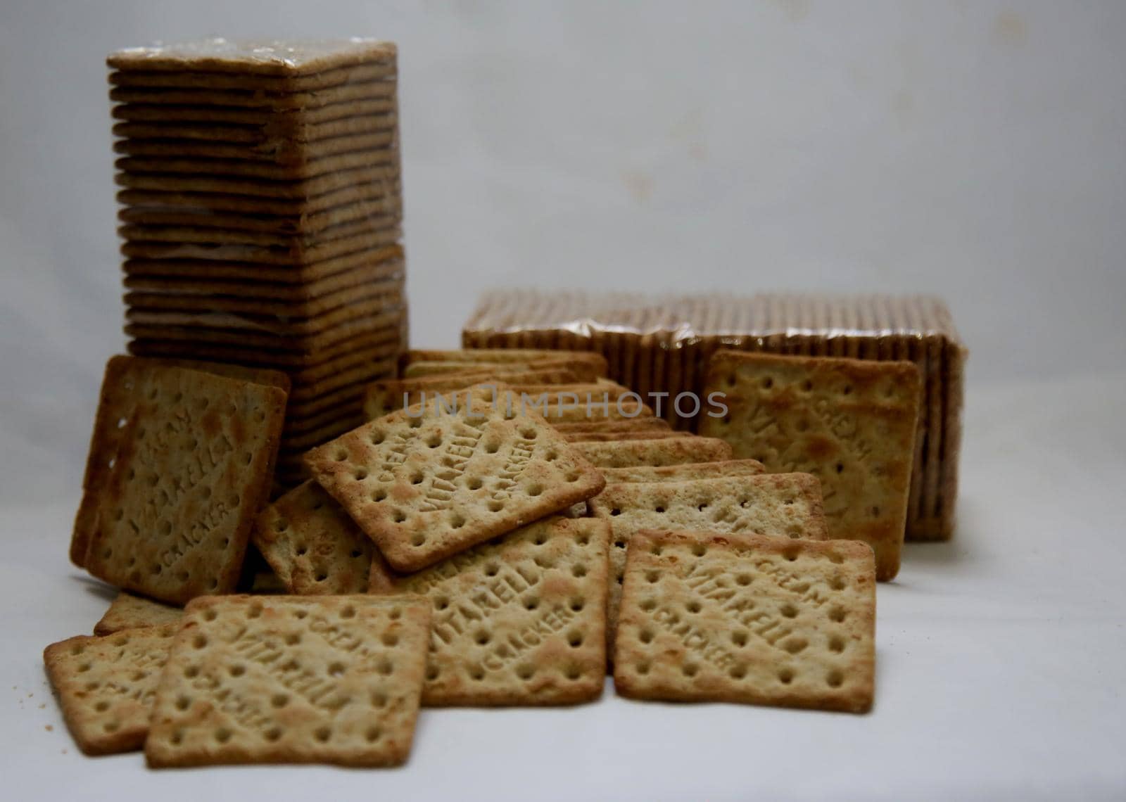 salvador, bahia / brazil - may 26, 2020: cream cracker cookies are seen outside the package.