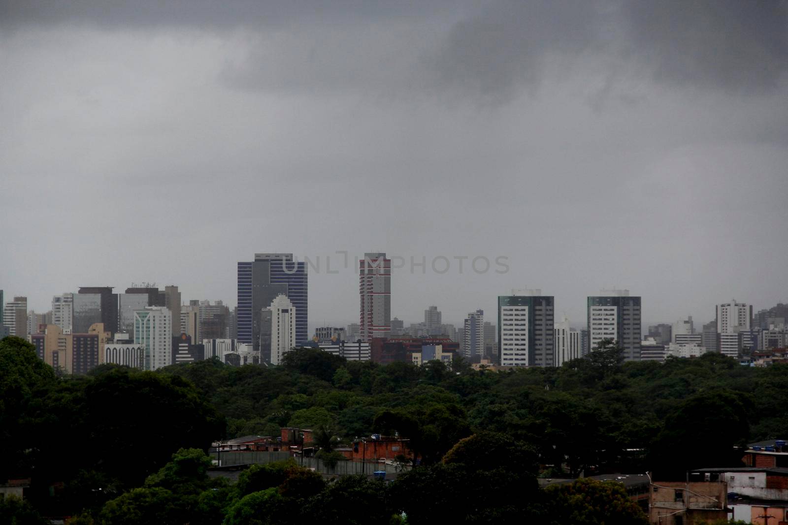 salvador, bahia / brazil - november 12, 2013: formation of clouds is seen in the sky of the city Salvador.

