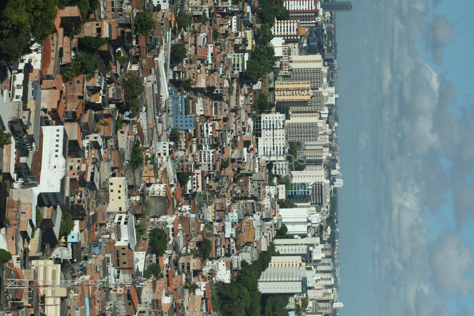 salvador, bahia / brazil  - january 26, 2017: Aerial view of residential real estate between the neighborhoods of Brotas and Federacao in the city of Salvador.