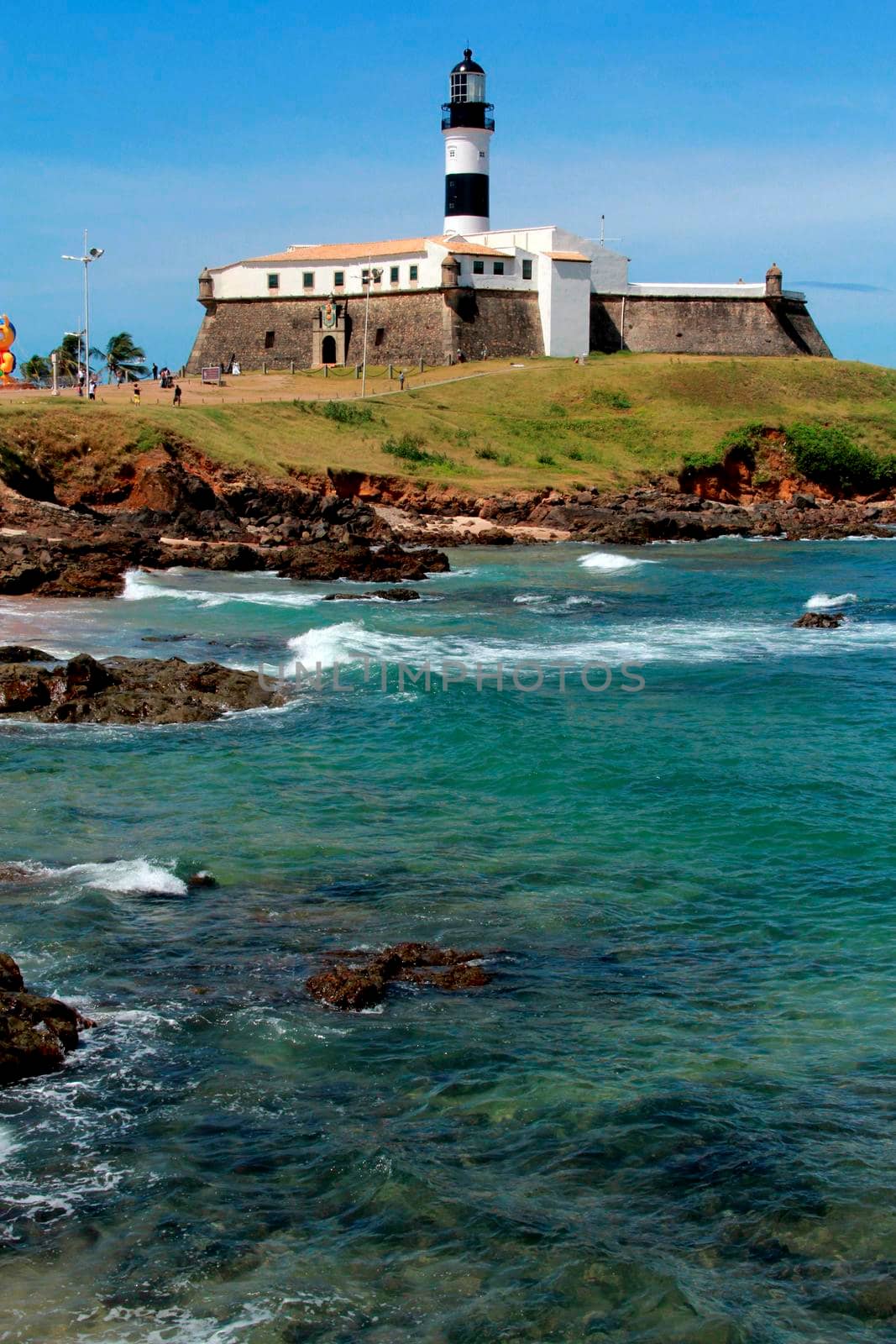 salvador, bahia / brazil - September 25, 2012: View of the Santo Antonio Fort, commonly known as Farol da Barra, in the city of Salvador.



