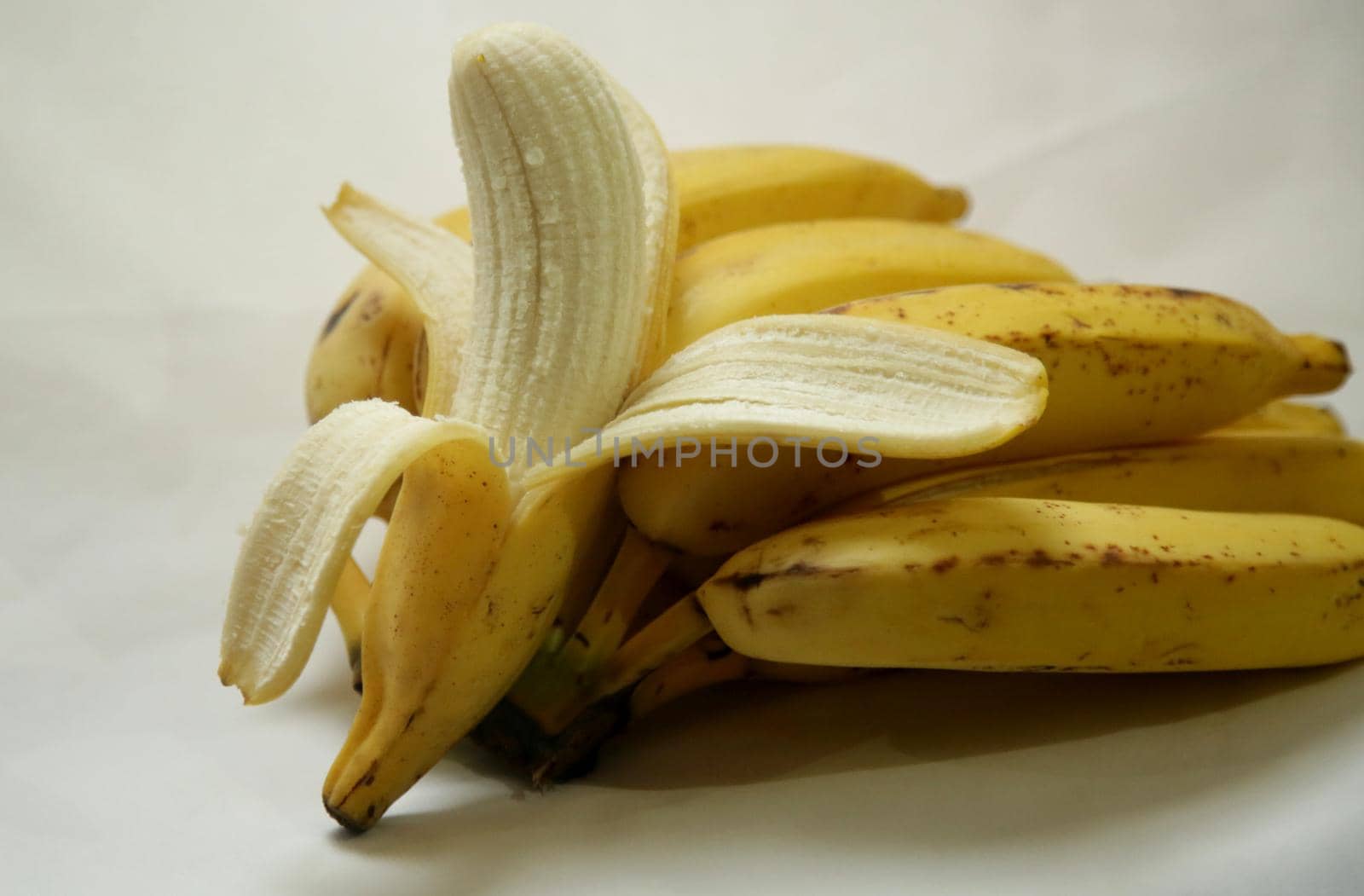 salvador, bahia / brazil - may 24, 2020: peeled banana is seen in the city of Salvador.