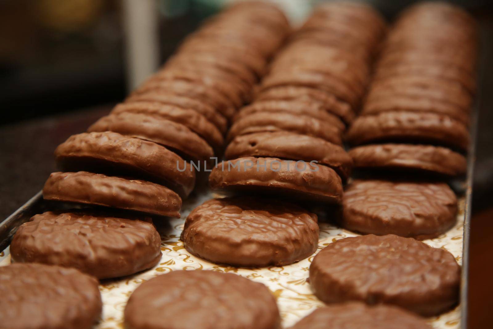 salvador, bahia / brazil - july 28, 2017: Pieces of dark chocolate are seen in store in the city of Salvador.