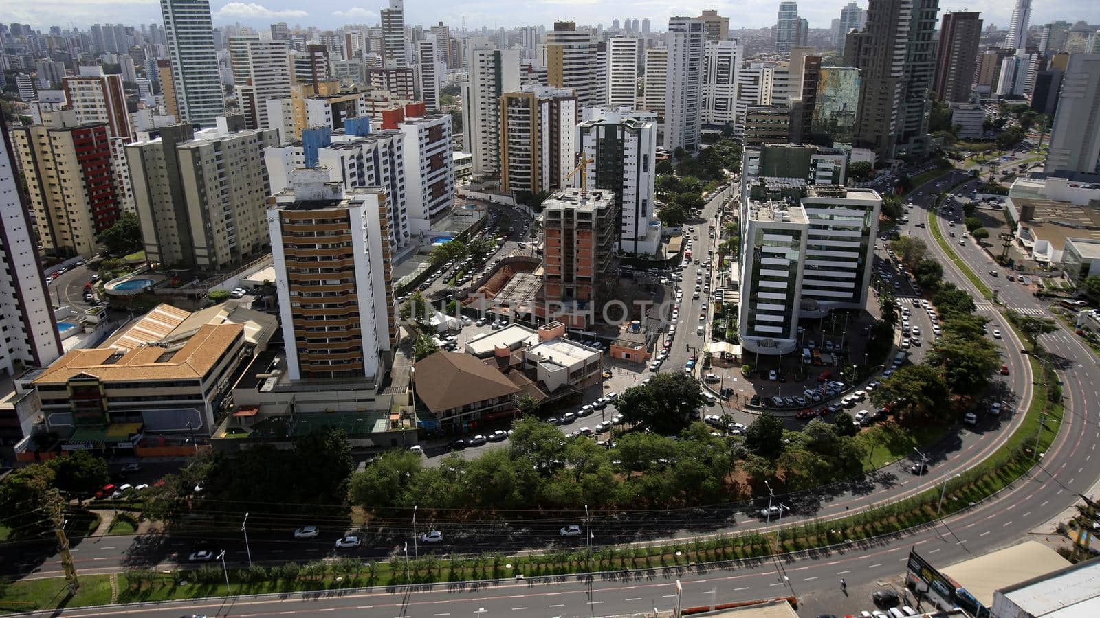 salvador, bahia / brazil - august 29, 2016: aerial view of residential buildings in the Pituba neighborhood in the city of Salvador.