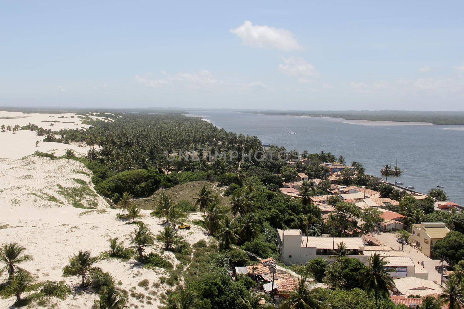 jandaira, bahia / brazil - december 24, 2013: aerial view of the sand dunes of Mangue-Seco, in the municipality of Jandaira.