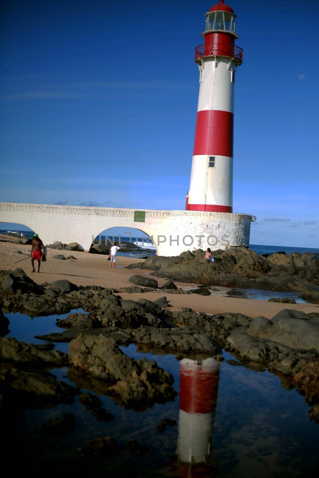 salvador, bahia / brazil - may 29, 2015: View of the Itapua Lighthouse in Salvador.
