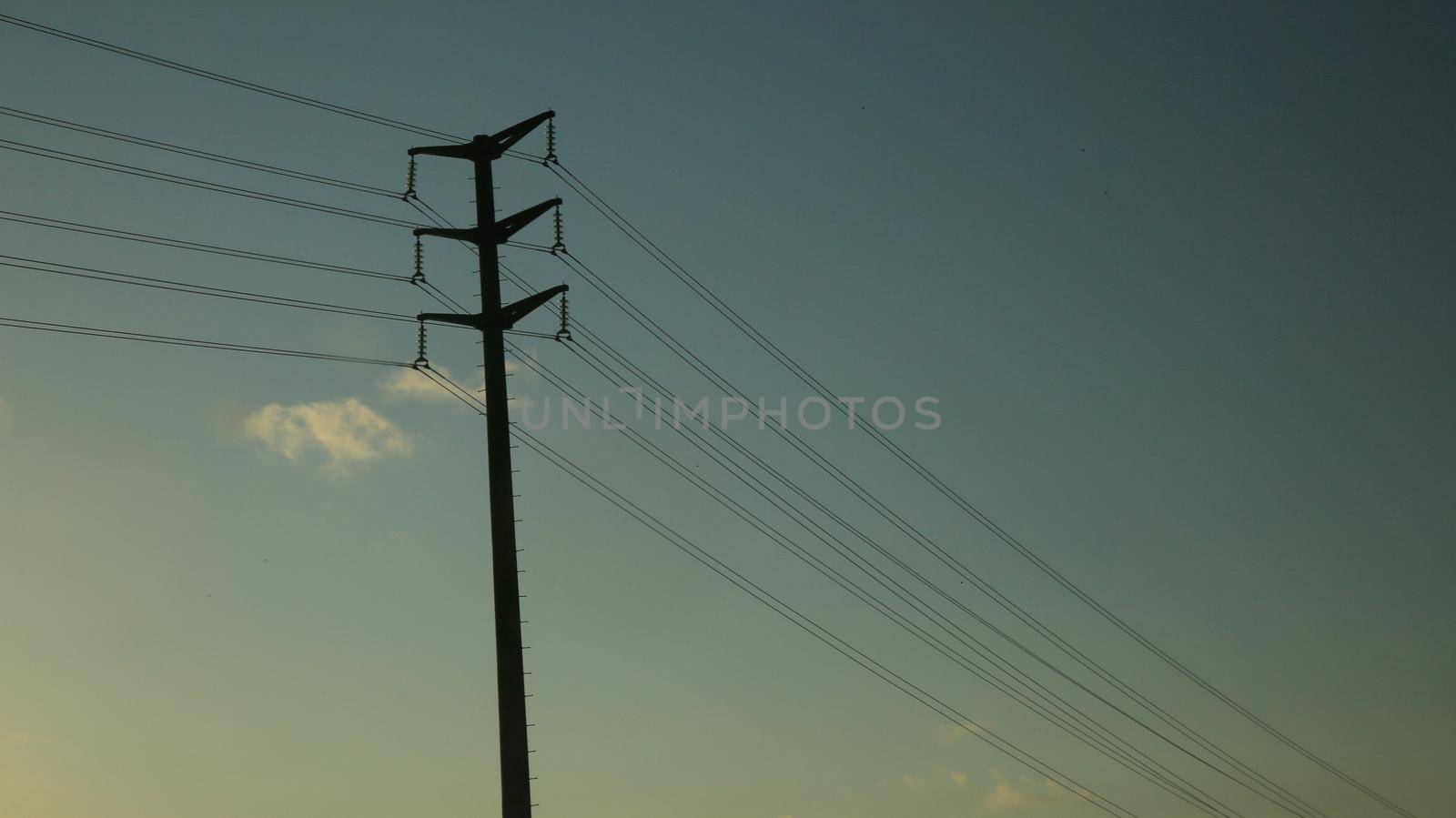camacari, bahia / brazil - september 27, 2020: tower are joined together with electric power transmission lines are seen in substation in the city of Camacari.
