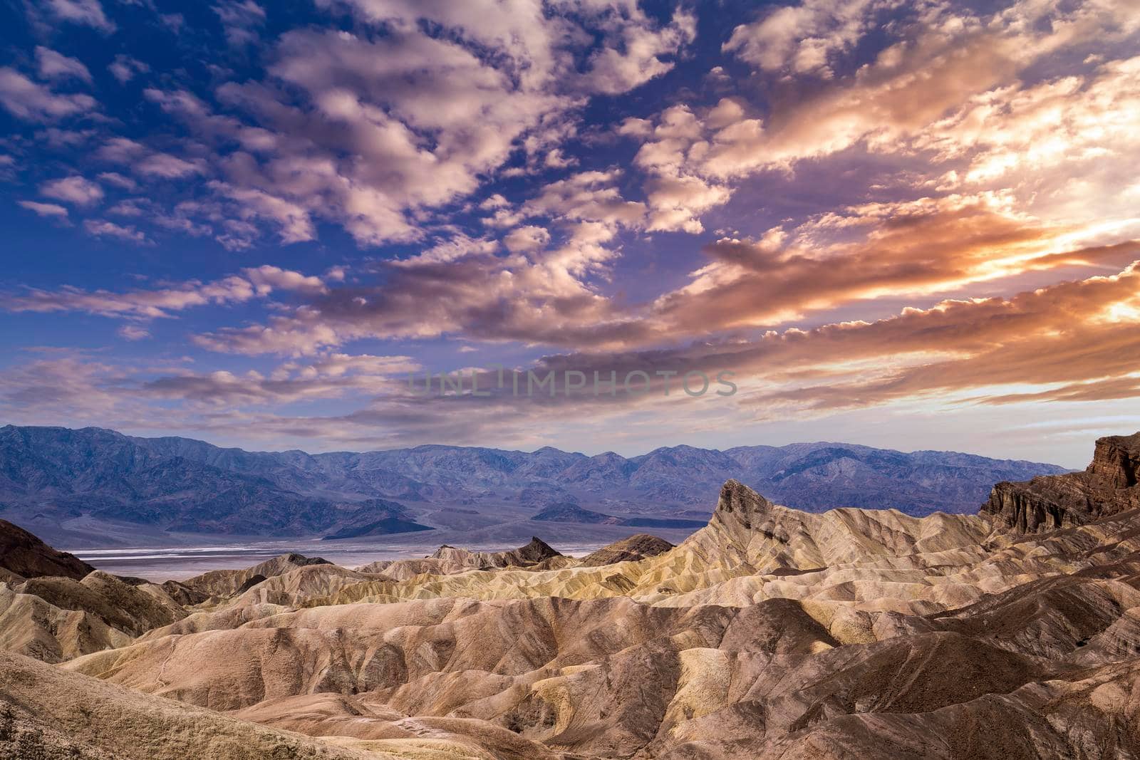 Zabriskie point, death valley, california, usa