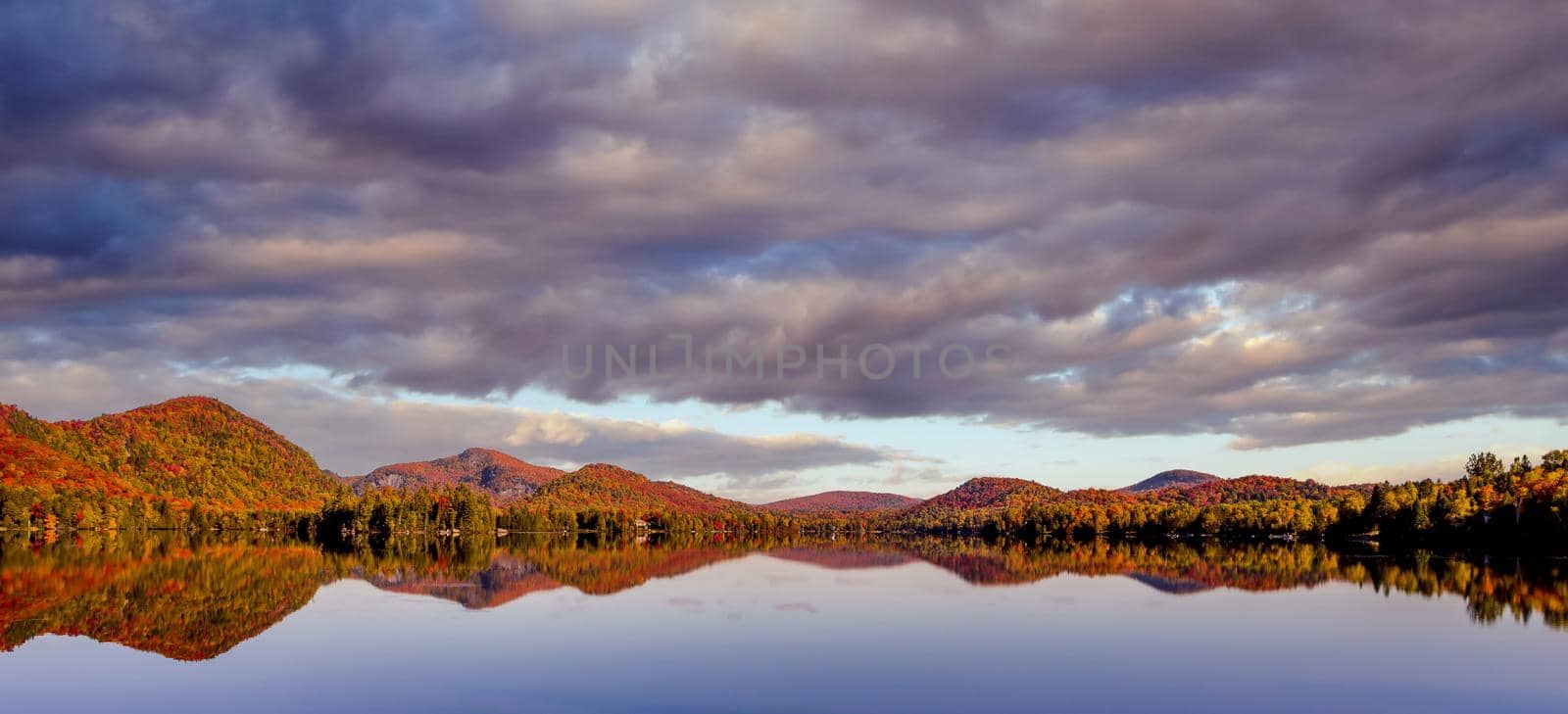 view of the Lac-Superieur, in Laurentides, Mont-tremblant, Quebec, Canada