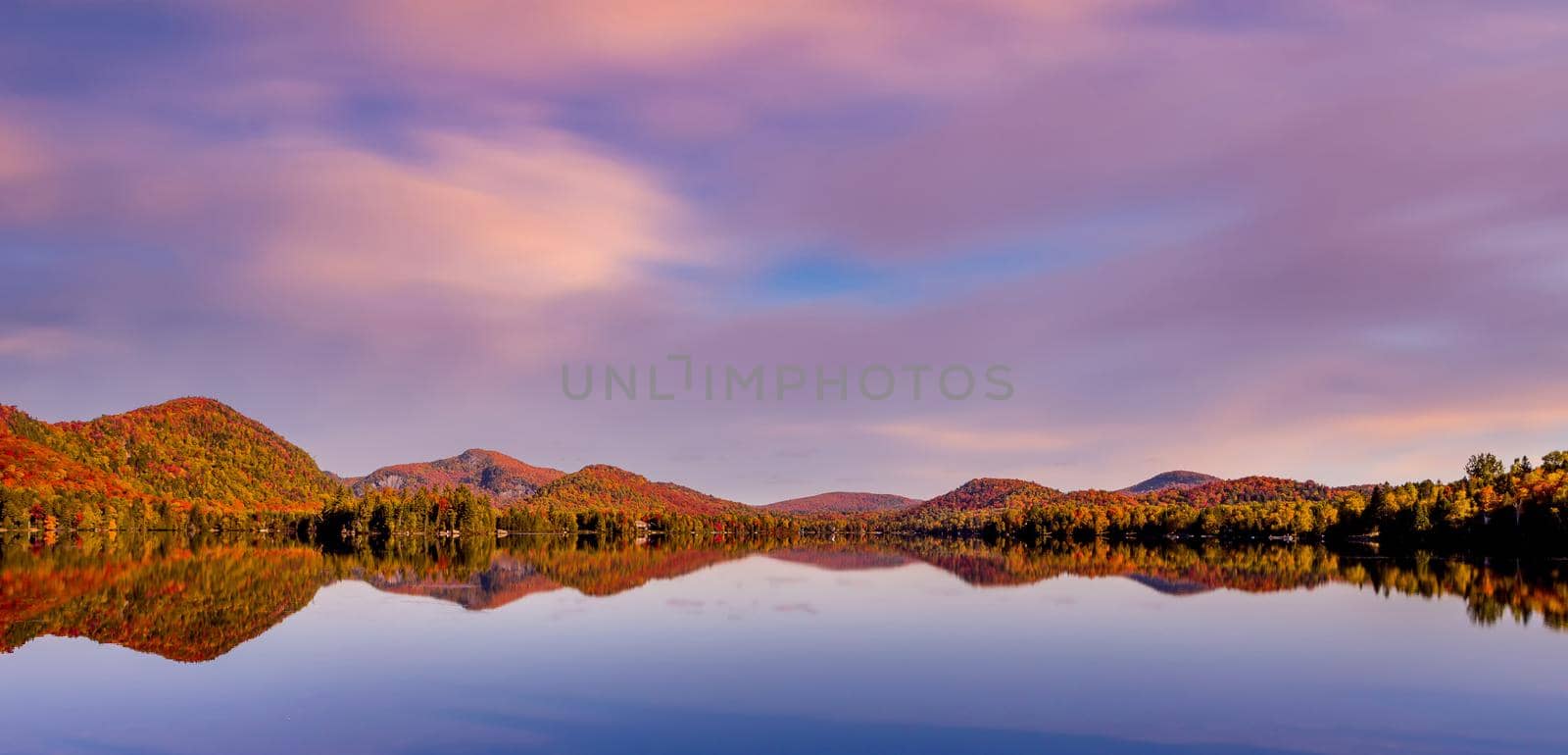 view of the Lac-Superieur, in Laurentides, Mont-tremblant, Quebec, Canada