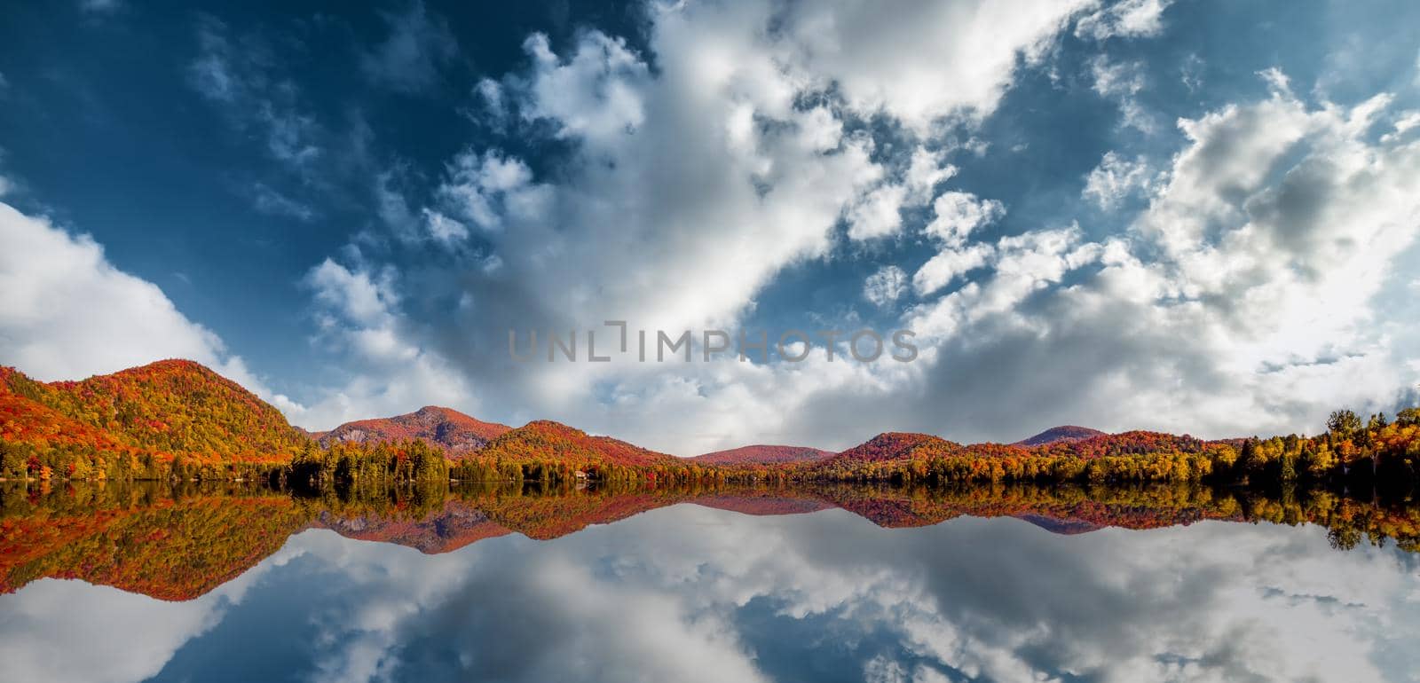 view of the Lac-Superieur, in Laurentides, Mont-tremblant, Quebec, Canada