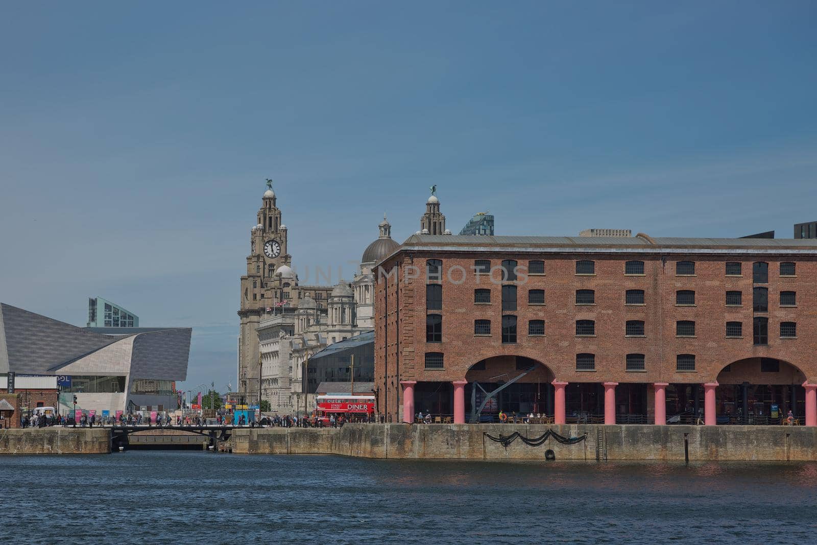 View of Albert Dock in Liverpool, England. The Albert Dock is a complex of dock buildings and warehouses. by wondry