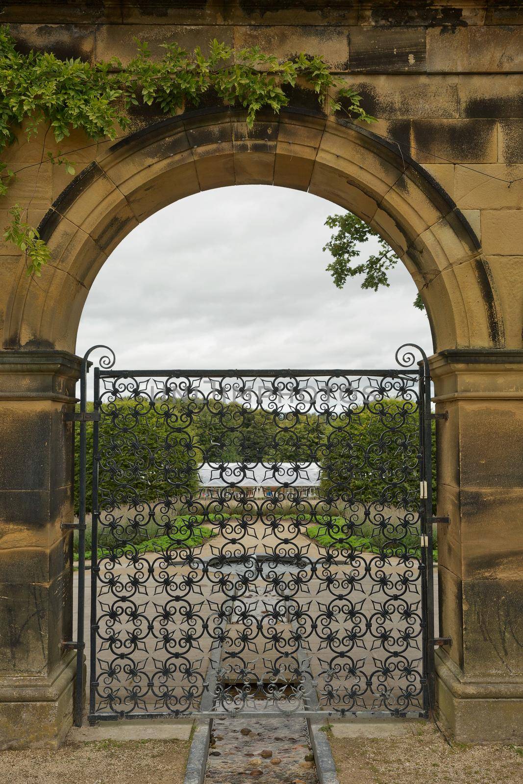 ALNWICK, NORTHUMBERLAND, ENGLAND, UK - SEPTEMBER 10, 2017: Alnwick Garden - a contemporary pleasure gardens adjacent to Alnwick Castle in Northumberland county in the UK