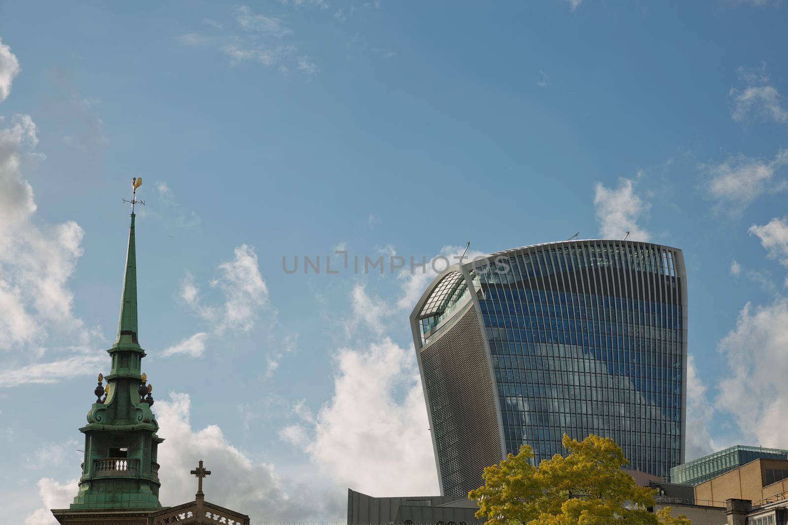 The city skyline featuring 20 fenchurch street building known as the Walkie talkie in the City of London in London by wondry