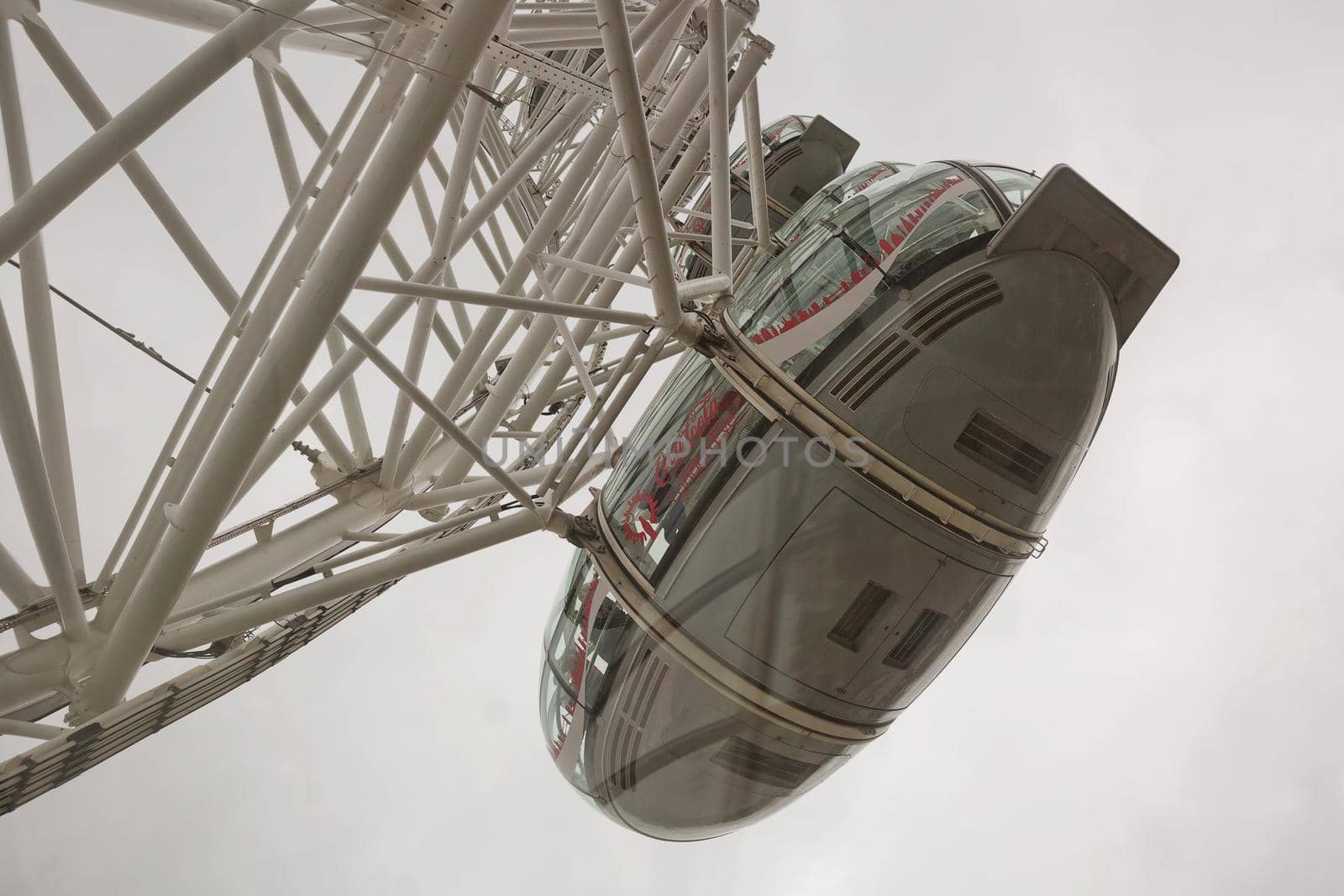 LONDON, UK - SEPTEMBER 08, 2017: The view of the city from the London Eye ferris wheel on the South Bank of River Thames aka Millennium Wheel.