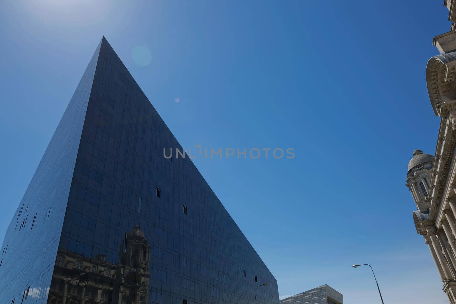 LIVERPOOL, ENGLAND, UK - JUNE 07, 2017: Modern building of Museum of Liverpool and Open Eye Gallery in Liverpool in UK.