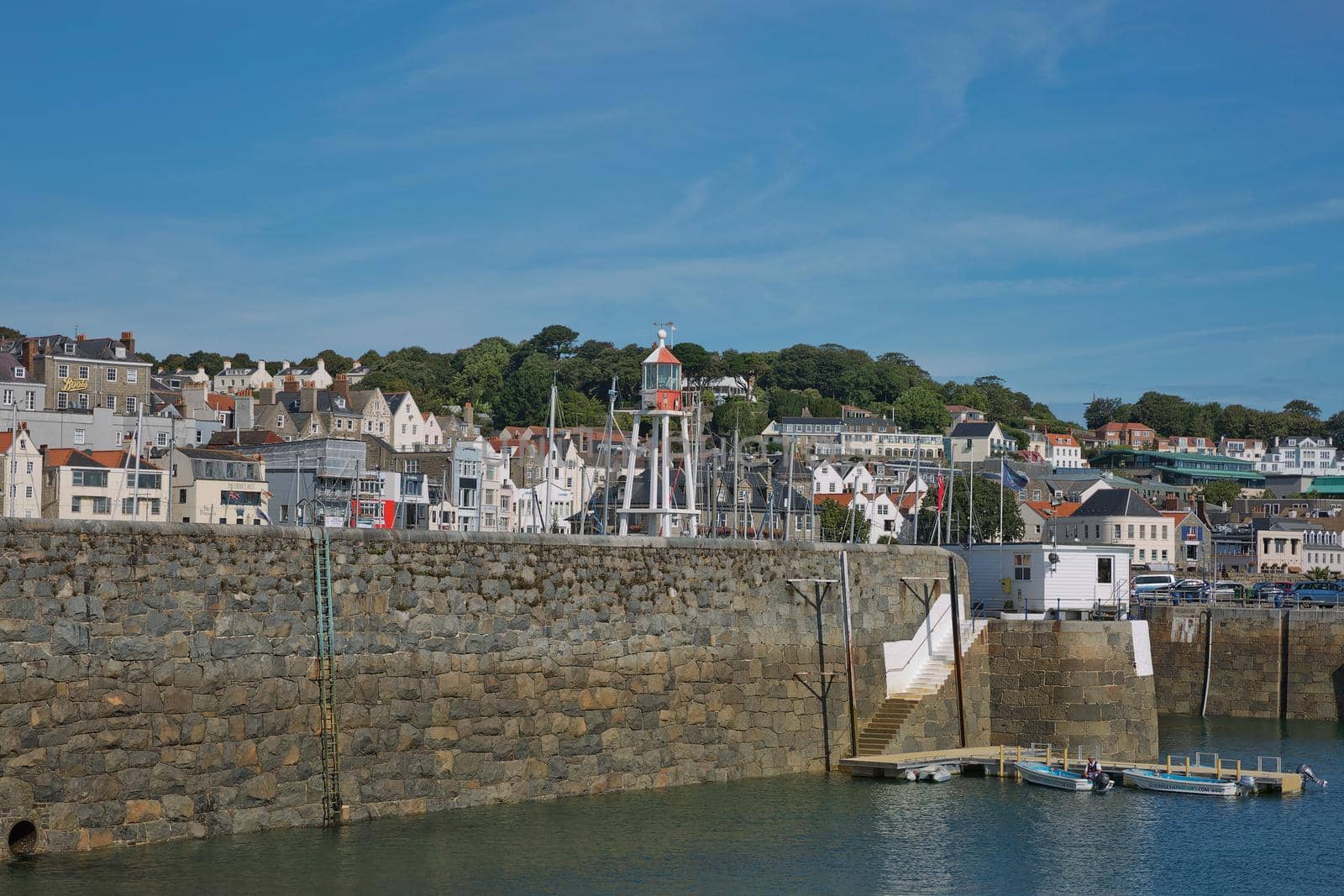 Scenic view of a bay in St. Peter Port in Guernsey, Channel Islands, UK by wondry