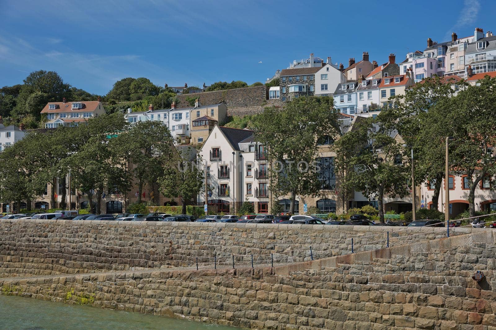 Scenic view of a bay in St. Peter Port in Guernsey, Channel Islands, UK by wondry