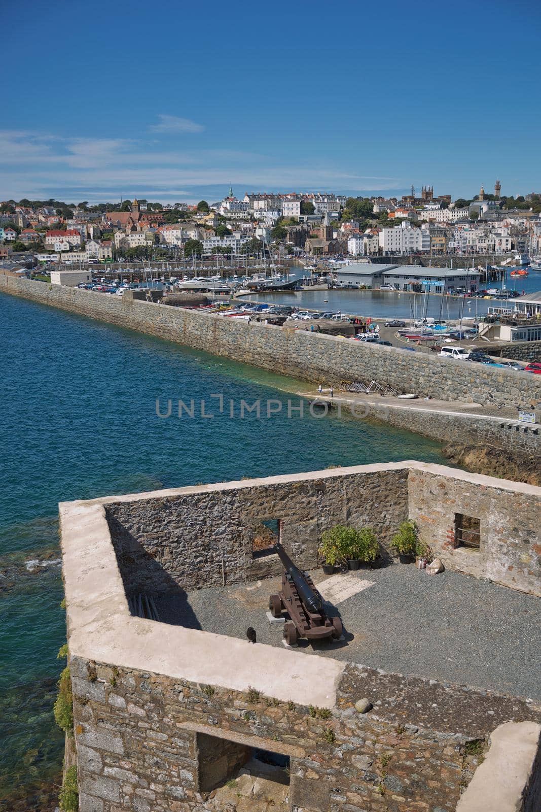 Traversing Carriage Cannon at Castle Cornet in St Peter Port, Guernsey, UK by wondry