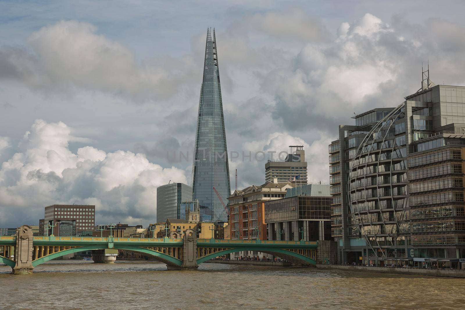 LONDON, UK - SEPTEMBER 08, 2017: Renzo Piano new skyscraper 'The Shard' in London. The 95-story Shard, standing at 310 meters (1,016 feet), is the tallest building in Western Europe.