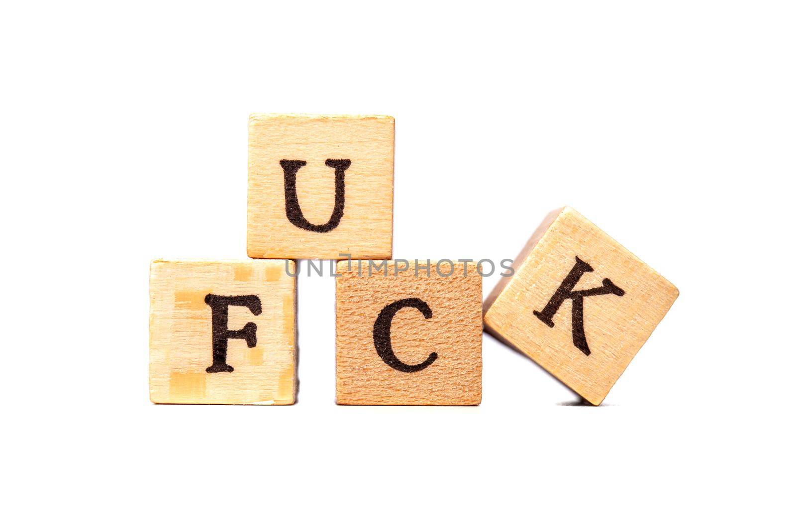 the f word on wooden cubes by kokimk