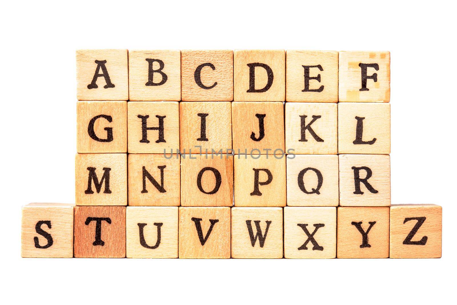 the alphabet on wooden cubes by kokimk