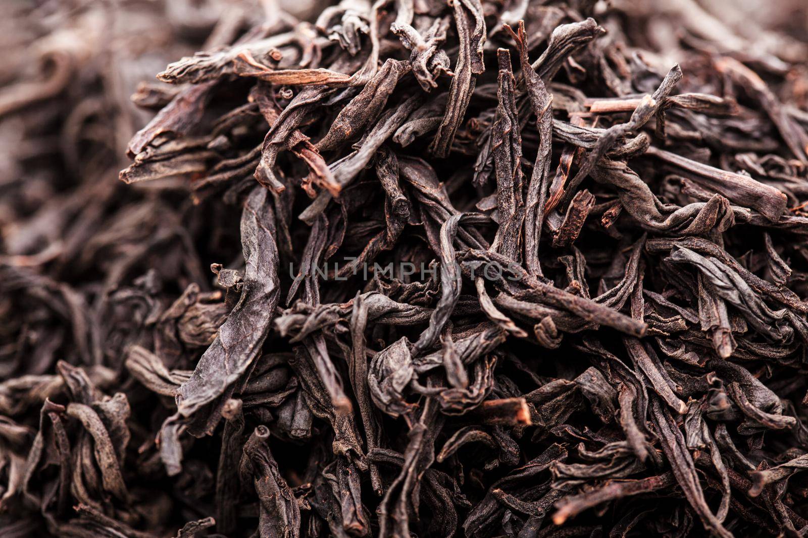 pile of abstract black tea leaves