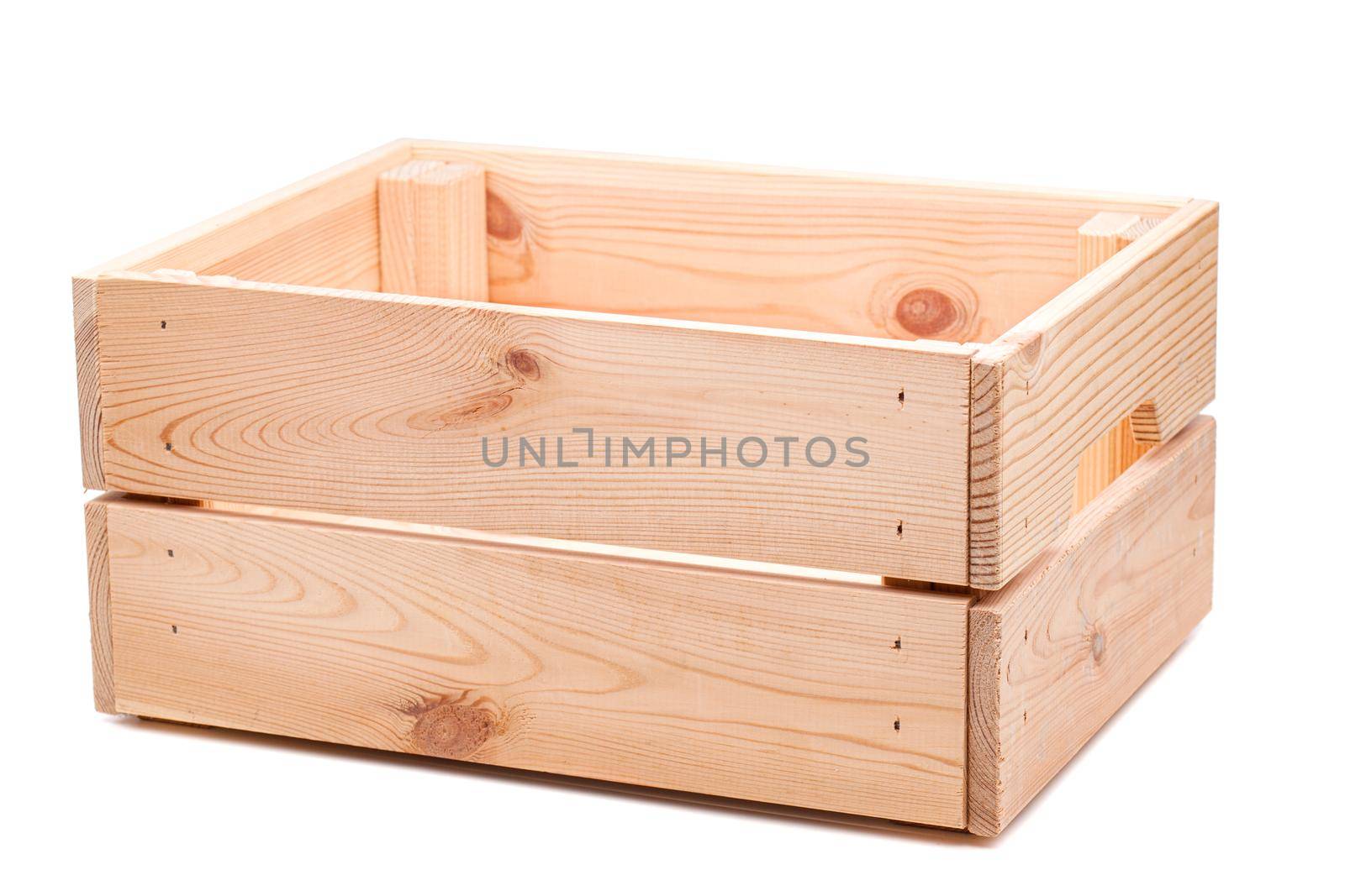 small wooden crate isolated on white background. by kokimk