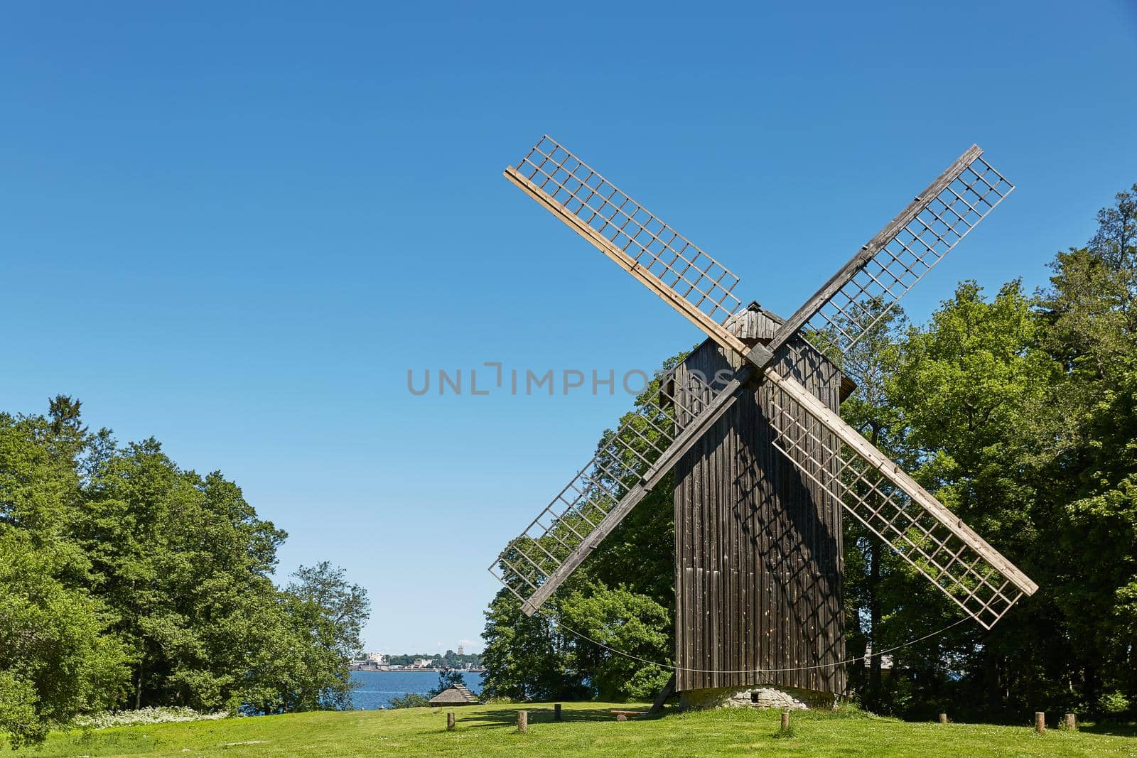 TALLINN, ESTONIA - JULY 07, 2017: Traditional open air museum, Vabaohumuuseumi kivikulv, Rocca al Mare close to city of Tallinn in Estonia.