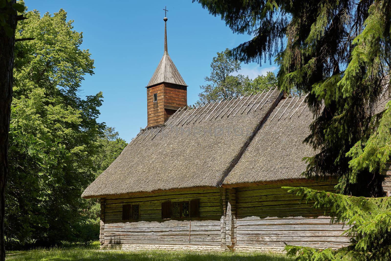 TALLINN, ESTONIA - JULY 07, 2017: Traditional open air museum, Vabaohumuuseumi kivikulv, Rocca al Mare close to city of Tallinn in Estonia.