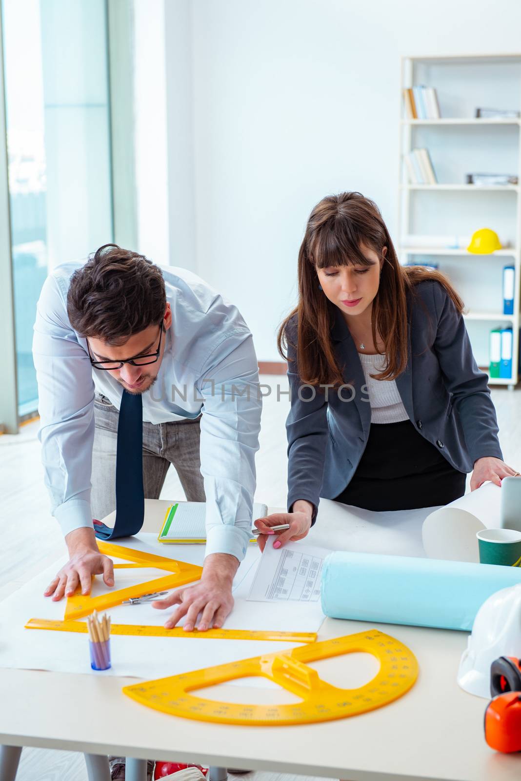 Engineers working on new project