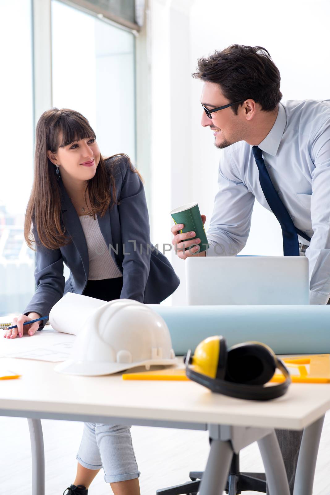 Engineers working on new project