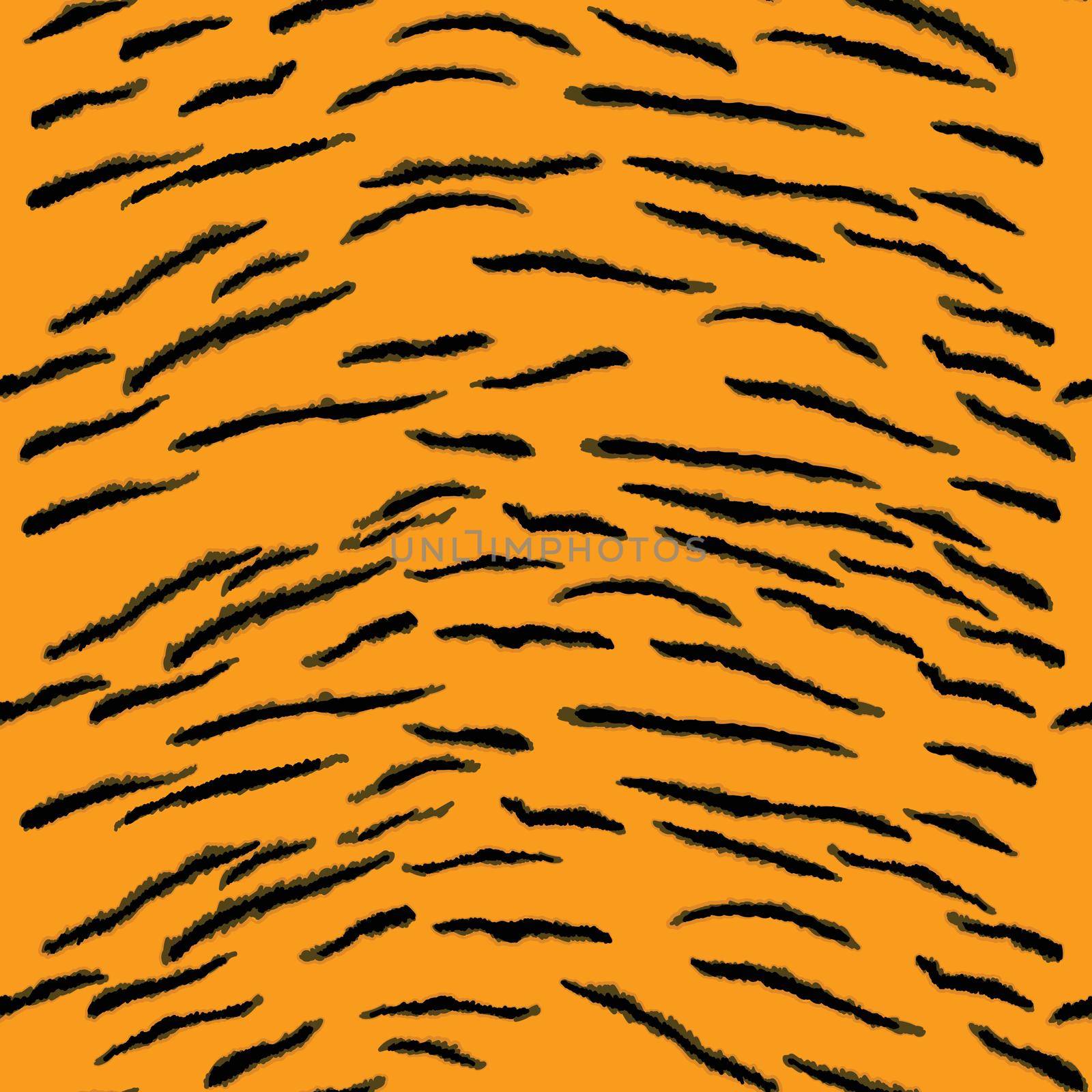 Abstract modern tiger seamless pattern. Animals trendy background. Orange and black decorative vector stock illustration for print, card, postcard, fabric, textile. Modern ornament of stylized skin by allaku