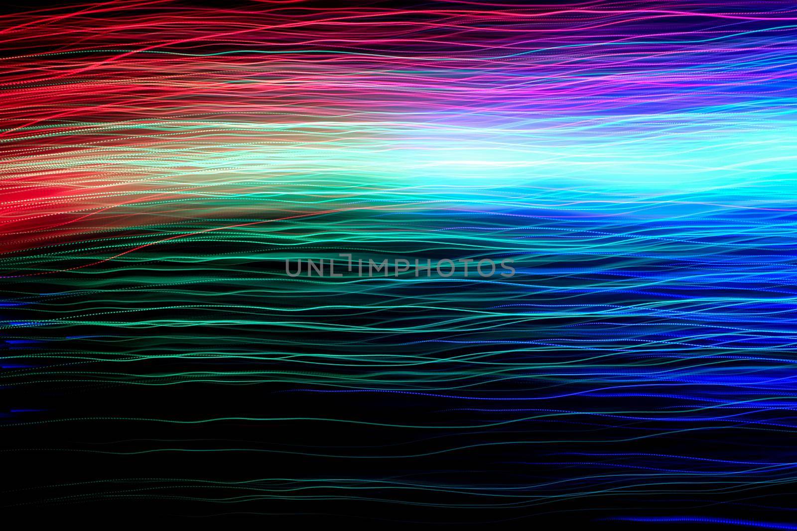Abstract motion curved lights on dark background
