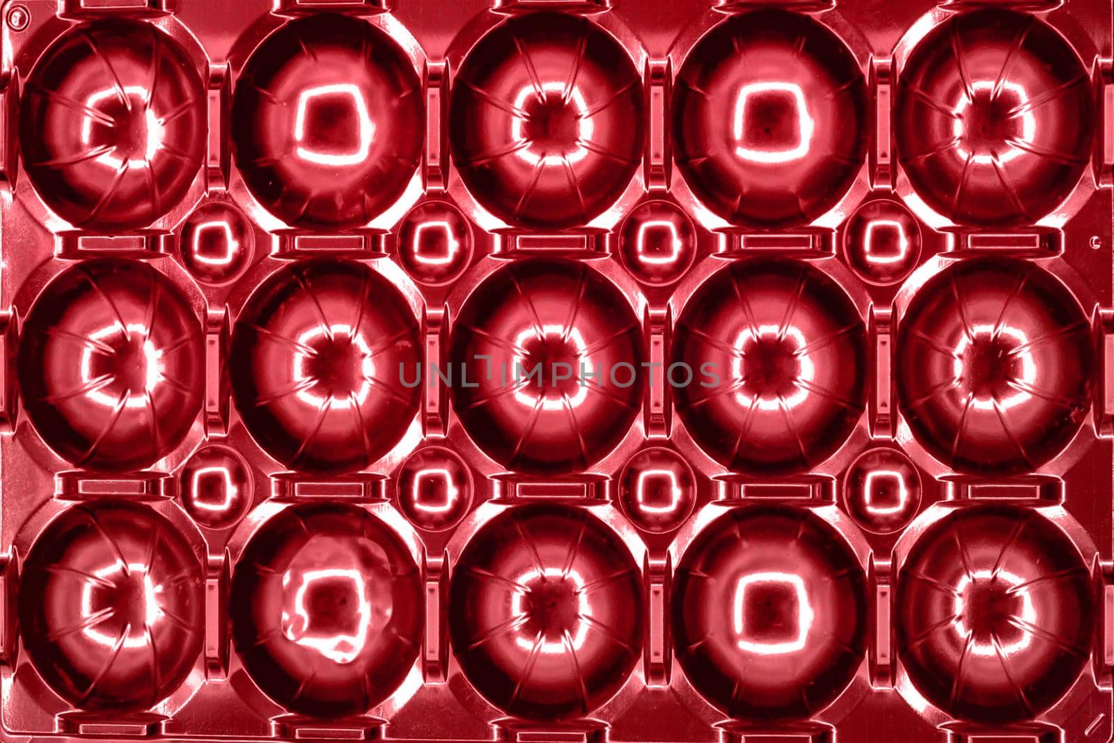 abstract plastic shapes and red lights