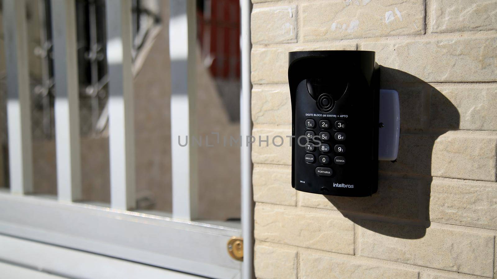 salvador, bahia / brazil - july 4, 2020: intercom is seen at home in the city of Salvador.