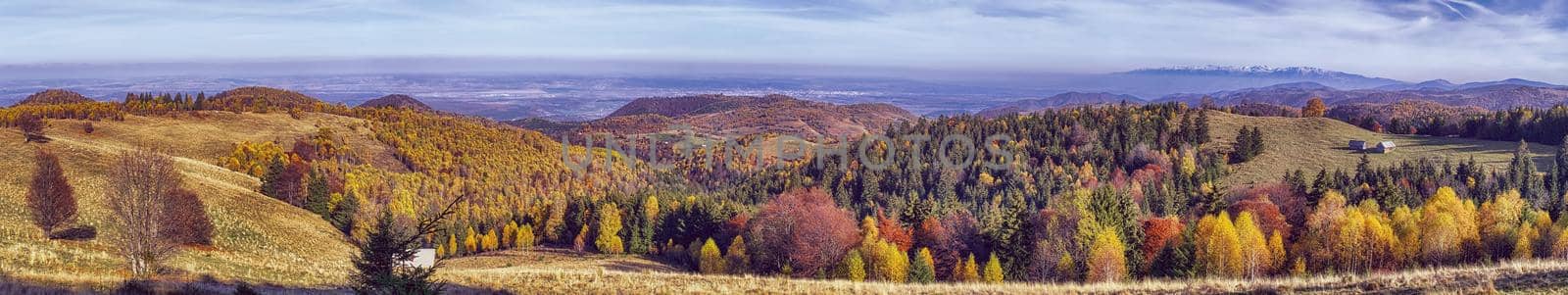 hills in the fall season, Fantanele village, Sibiu county, Cindrel mountains, 1100m, Romania
