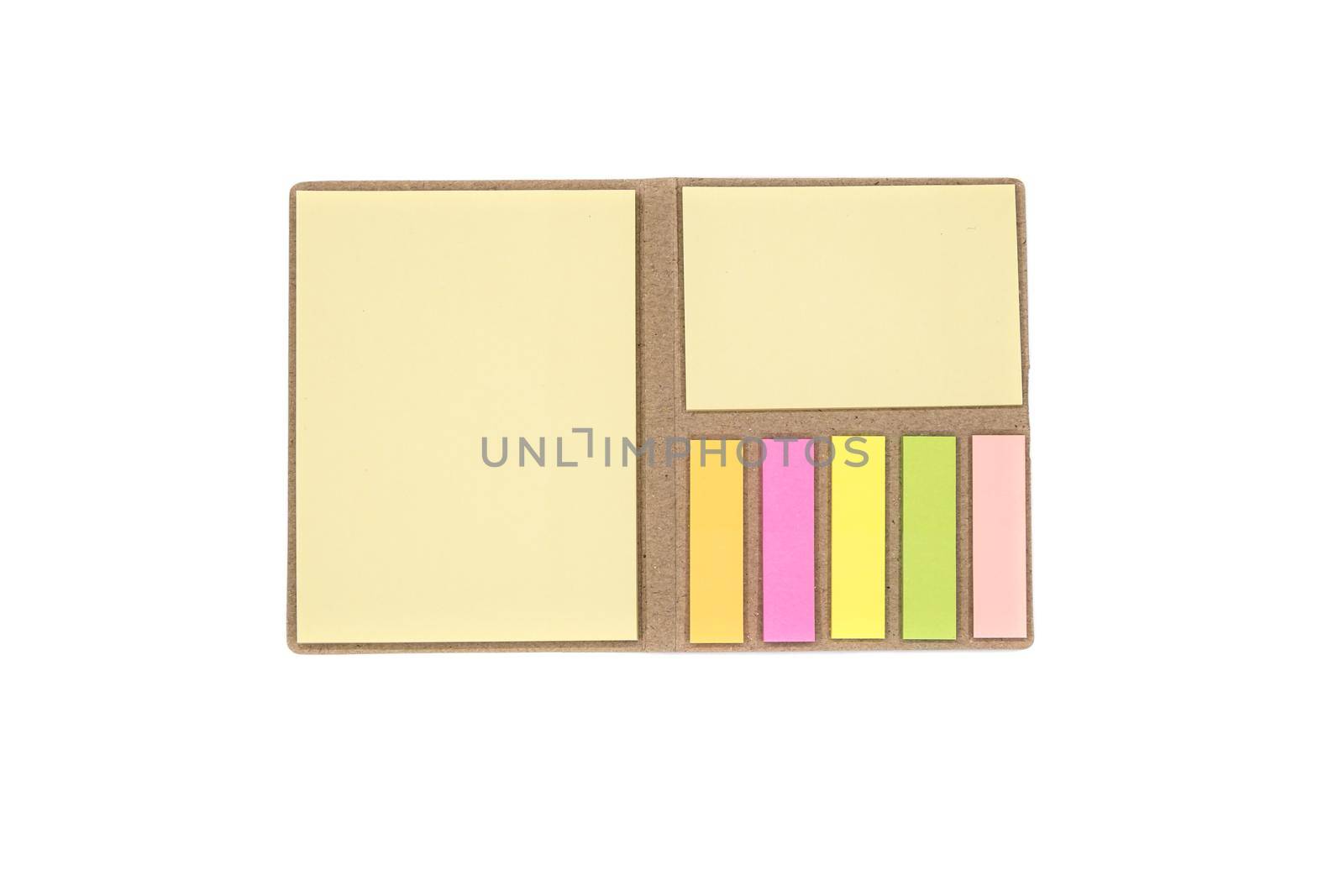 Set of Post-its on white background