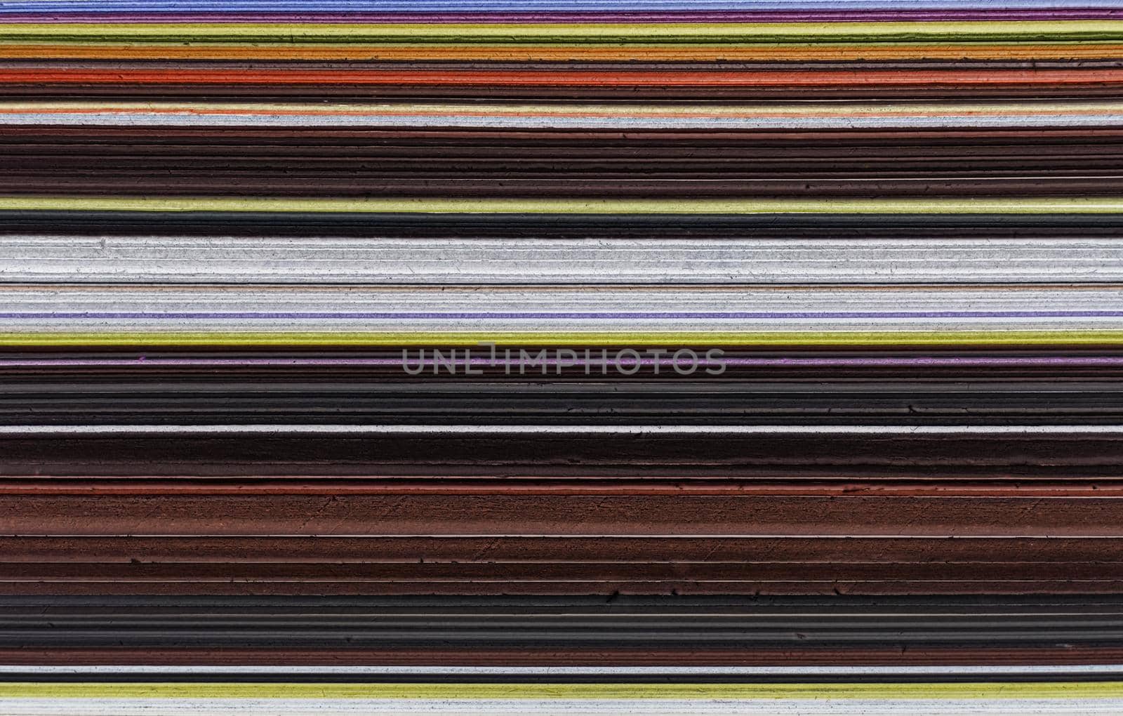 Sheets of colored paper, close view