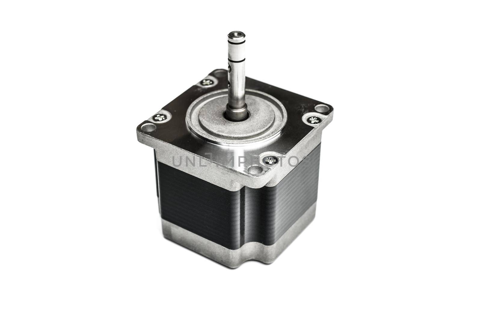 Stepper motor on white background