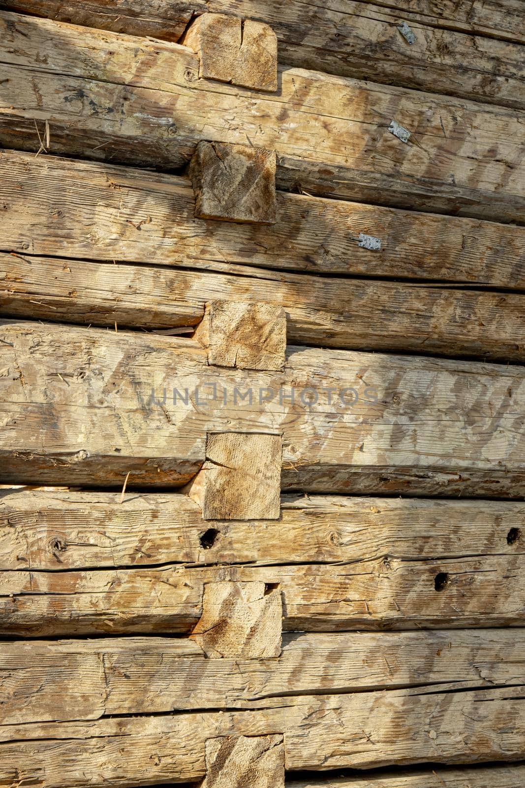 traditional Romanian wooden houses under construction