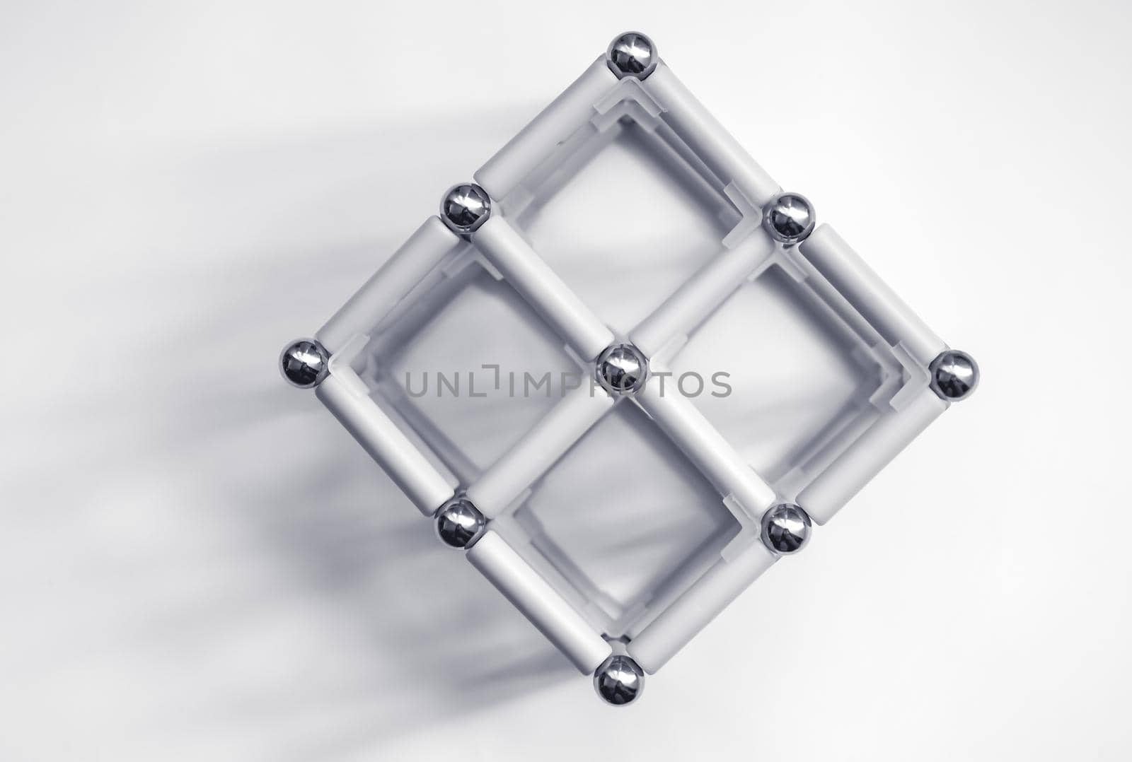 volumetric figure of magnetic balls and sticks